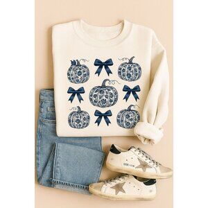 Gildan Halloween Sweatshirt, Fall Autumn Shirt, Blue Girly Bows Halloween Shirt